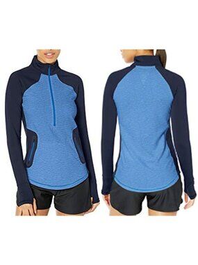 Under Armour Women's Activewear ColdGear Reactor 1/2 Zip Lapis Blue Top Size SM